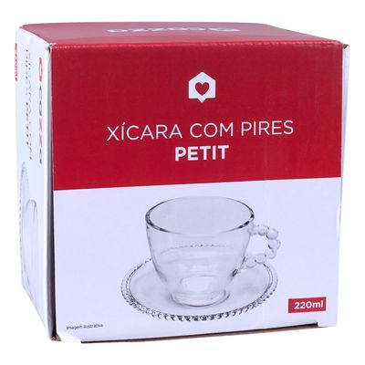 Xicara de Café de Vidro 200ml Petit CV244734 Cazza