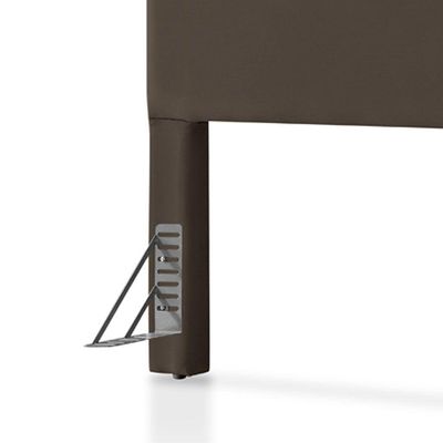 Cabeceira Cama Box Queen 1,60m Estofada Detalhe Em Madeira Java Veludo Marrom