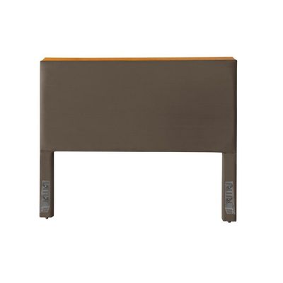 Cabeceira Cama Box Queen 1,60m Estofada Detalhe Em Madeira Java Veludo Marrom