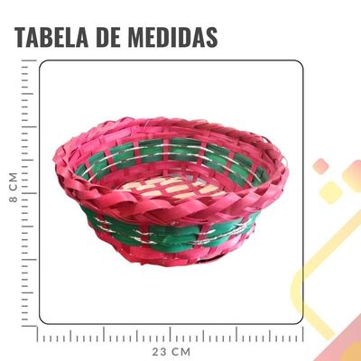 Cesta De Vime Natal Médio - 17cm X 9cm