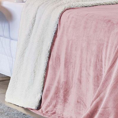 Cobertor Casa Scarpa Fênix King Sherpa Pele De Carneiro + Mantinha Flannel - Rosa