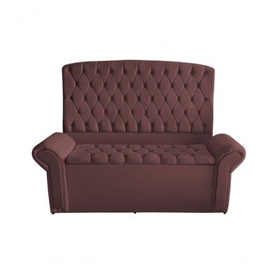 Kit De Quarto Cabeceira De Cama Box E Calçadeira Baú Dubai King 195 Cm Suede Rosê Do Lar Móveis E Decoração