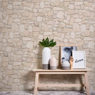 Papel de Parede Attractive 2 Pedra Bege 692429