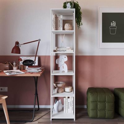 Estante Livreiro com 5 Prateleiras Branco 40x45x183cm Closet Organizador Multiuso