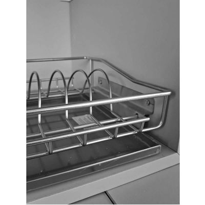 Escorredor de Pratos Louças de Embutir 57cm Aéreo Fixo com Bandeja Aço Inox Piva
