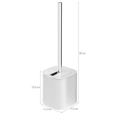 Conjunto 2 Escovas Sanitárias com Suportes para Banheiro Lavabo Polipropileno Dual OU Branco