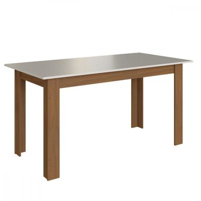 Conjunto De Mesa 1,50cm Belgica Com 6 Cadeiras Indekes Freijo/off White/cacau