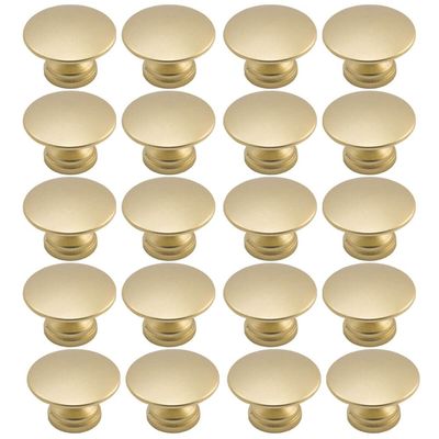 Kit 20 Puxadores Móveis Botão Ponto Dourado 3x2cm Redondo Zamac Tucson Torralba
