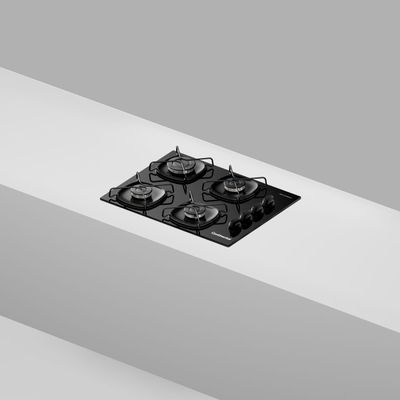 Cooktop 4 Bocas a Gás Continental Mesa de Vidro Preto com Acendimento Automático (KC4GR) Bivolt