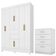 Kit Guarda Roupa Casal 8 Portas Munique Cômoda Astral Branco