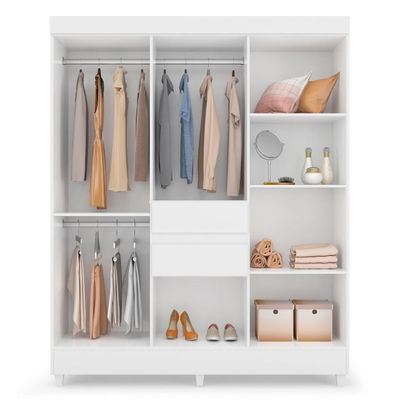 Kit Guarda Roupa Casal 8 Portas Munique Cômoda Astral Branco