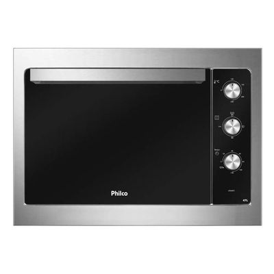 Forno Elétrico De Embutir Philco PFE47E Preto Com Bordas Inox 47L 110V