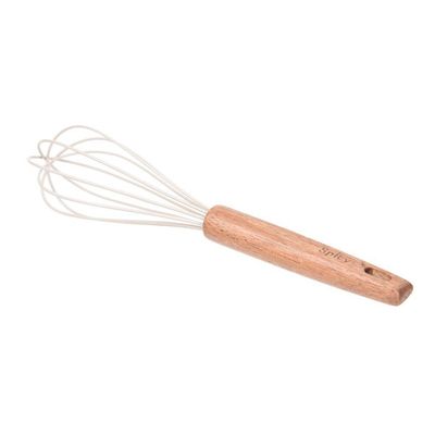 Colher Batedora De Silicone Com Cabo De Madeira Spicy Bege