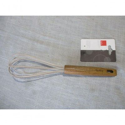 Colher Batedora De Silicone Com Cabo De Madeira Spicy Bege