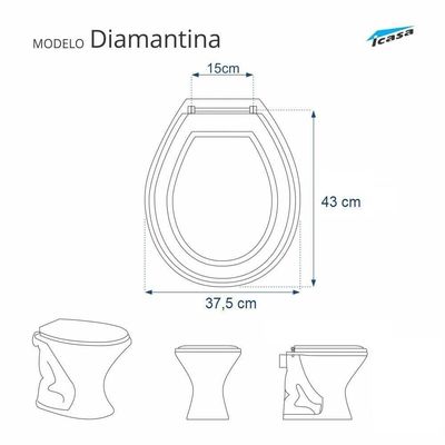 Tampa De Vaso Em Mdf Diamantina Branco Para Bacia Icasa