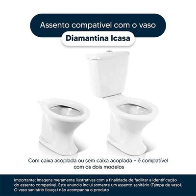 Tampa De Vaso Em Mdf Diamantina Branco Para Bacia Icasa