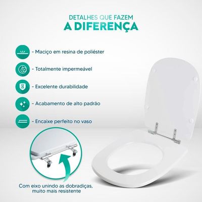 Tampa De Vaso Poliéster Sabatini Branco Para Bacia Icasa 1.6gpf 6lpf