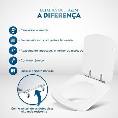 Tampa De Vaso Star Branco Gelo Para Bacia Sanitária Deca