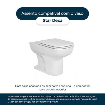 Tampa De Vaso Star Branco Gelo Para Bacia Sanitária Deca