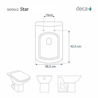 Tampa De Vaso Star Branco Gelo Para Bacia Sanitária Deca