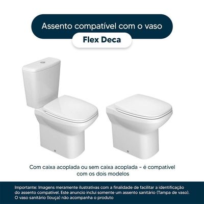 Tampa De Vaso Flex Branco Para Bacia Deca 6lpf