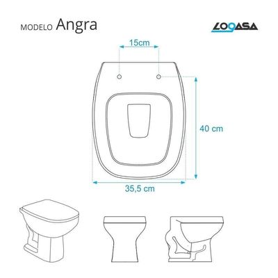 Tampa De Vaso Em Mdf Angra Branco Para Bacia Logasa