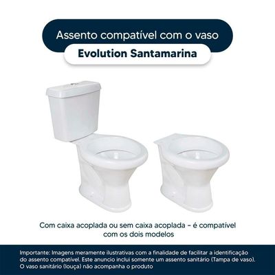 Tampa De Vaso Sanitário Evolution Cinza Claro Para Bacia Santamarina