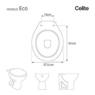 Tampa De Vaso Eco Branco Para Vaso Celite