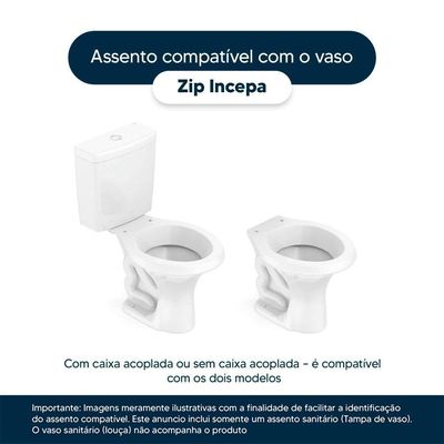 Tampa De Vaso Zip Branco Para Bacia Incepa 6lpf