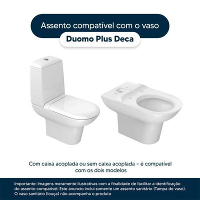 Tampa De Vaso Duomo Plus Branco Gelo Para Bacia Deca