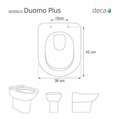 Tampa De Vaso Em Mdf Duomo Plus Branco Para Bacia Deca