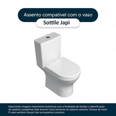 Tampa De Vaso Sanitario Sottile Branco Para Bacia Japi