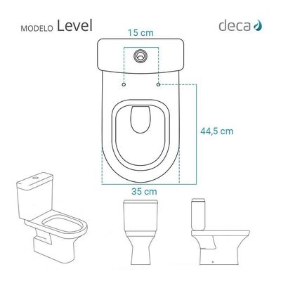 Tampa De Vaso Level Branco Para Bacia Deca 6lpf