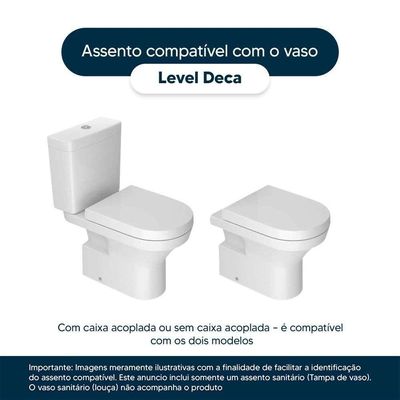 Tampa De Vaso Level Branco Para Bacia Deca 6lpf