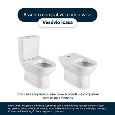 Tampa De Vaso Sanitário Vesúvio Branco Para Bacia Icasa