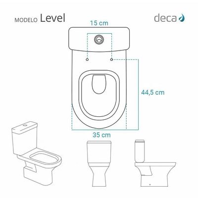 Tampa De Vaso Em Mdf Level Branco Para Bacia Deca