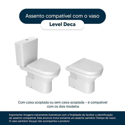 Tampa De Vaso Em Mdf Level Branco Para Bacia Deca