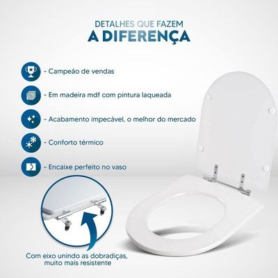 Tampa De Vaso Em Mdf Vesúvio Branco Para Louça Icasa