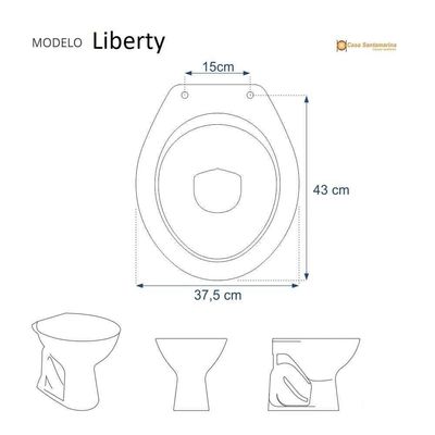 Tampa De Vaso Sanitário Liberty Marfim Para Louça Santamarina