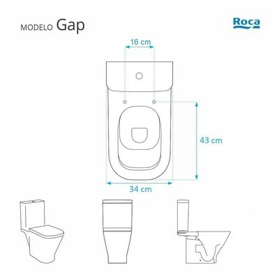 Tampa De Vaso Poliéster Gap Branco Para Bacia Roca