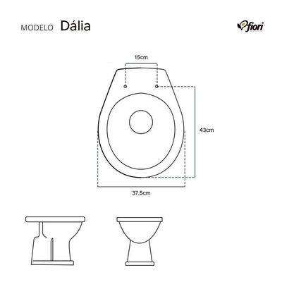 Tampa De Vaso Almofadado Dalia Bege Claro Para Bacia Fiori