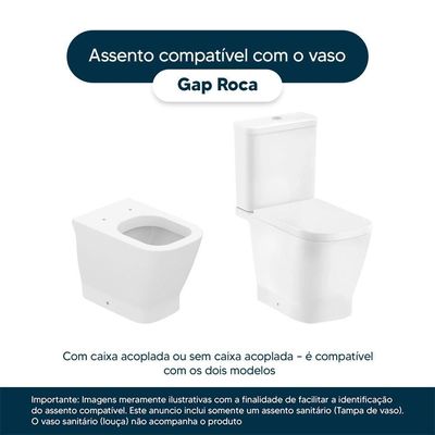 Tampa De Vaso Poliester Gap Branco Para Bacia Roca