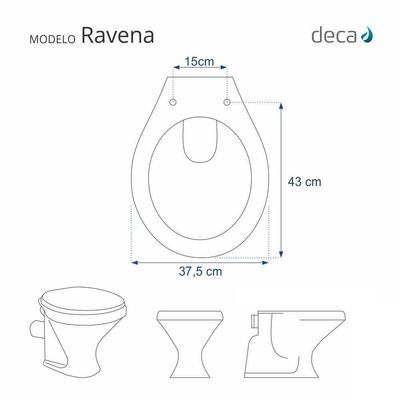 Tampa De Vaso Sanitario Almofadada Ravena Creme Para Bacia Deca