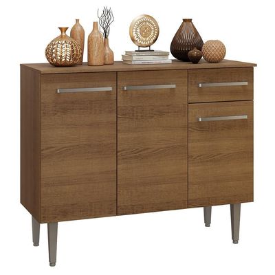 Buffet Aparador 105cm 3 Portas E 1 Gaveta Rustic Madesa