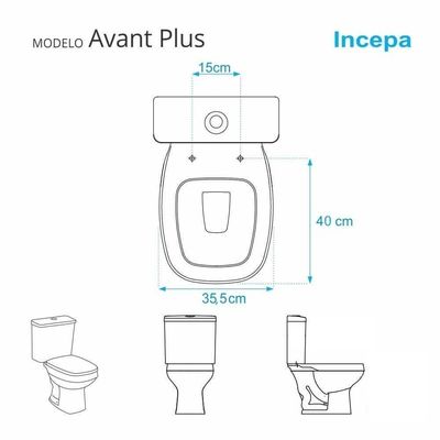 Tampa De Vaso Acrilico Avant Plus Branco Para Bacia Incepa 6lpf