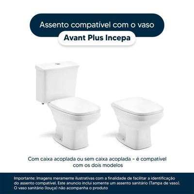 Tampa De Vaso Acrilico Avant Plus Branco Para Bacia Incepa 6lpf