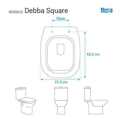 Tampa De Vaso Debba Square Branco Para Bacia Roca 6lpf