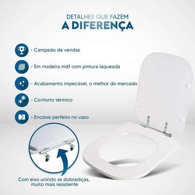 Tampa De Vaso Debba Square Branco Para Bacia Roca 6lpf