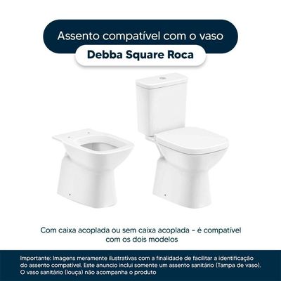 Tampa De Vaso Debba Square Branco Para Bacia Roca 6lpf