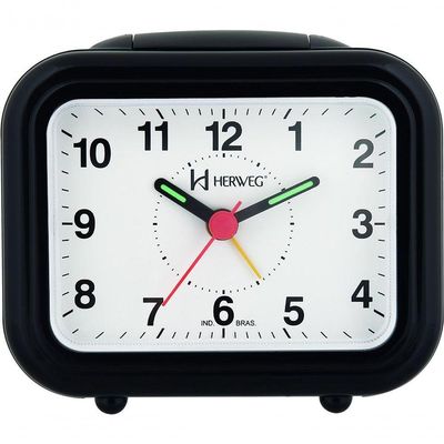 Relógio Despertador Quartz Luz Soneca Snooze Preto - Preto